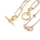 Ensemble de colliers avec chaîne en trombone en fer et pendentifs en laiton NJEW-JN02768-4