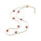 Collane di perline di ciliegie con perle di conchiglia rotonde X1-NJEW-TA00001-1