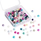 150 Stück 15 Stil gefärbte runde Perlen aus natürlicher weißer Jade G-SZ0001-08-1