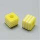 Opaque Stripe Resin Beads RESI-S342-10x10-11-2