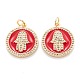 Real 18K Gold Plated Brass Micro Pave Clear Cubic Zirconia Pendants ZIRC-M114-50G-2