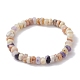 Braccialetti elasticizzati con perline di pepite di opale viola naturale BJEW-JB10035-01-1