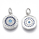 Brass Micro Pave Cubic Zirconia Charms KK-S356-017P-NF-2
