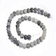 Frosted Round Natural Green Rutilated Quartz Beads Strands G-E309-10mm-01-2