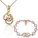 Real Gold & Rose Gold PlatedEco-Friendly Tin Alloy Czech Rhinestone Party Jewelry Sets SJEW-BB10974-02RG-1
