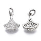 Brass Micro Pave Cubic Zirconia Charms ZIRC-T013-12P-NF-2