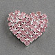 Shining Garment Accessories Heart Brass Grade A Rhinestone Findings Cabochons RB-R012-01-1