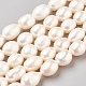 Oval Natural Cultured Freshwater Pearl Beads Strands X-PEAR-R015-45-1