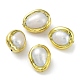 Perlas de latón enchapadas en estante con perla keshi natural barroca KK-K348-23G-1