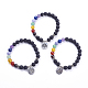 Chakra Natural Mixed Stone Charm Bracelets BJEW-JB03662-1