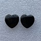 Coeur sans trou coeur d'obsidienne noire naturelle pierre de palmier G-WH0016-10-1