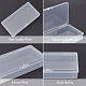 BENECREAT 6Pcs Clear Plastic Box Container 12.5x5.5x2.5cm Rectangle Storage Organizer with Hinged Lid for Beads CON-BC0006-54-4