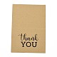 クラフト紙ありがとうグリーティング カード  単語模様の長方形  感謝祭のために  バリーウッド  72x100x1mm DIY-F120-01G-4