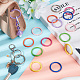 PandaHall Elite 16Pcs 8 Colors Spray Painted Alloy Spring Gate Rings FIND-PH0009-67-4
