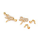 Brass Micro Pave Clear Cubic Zirconia Peg Bails Fold Over Clasps KK-S354-312-NF-3
