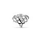 TINYSAND@ Sterling Silver Cubic Zirconia Swirl Engagement Ring TS-R162-S-75-3
