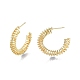 Brass Wire Swirl C-shape Stud Earrings EJEW-G322-04G-3