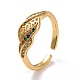 Adjustable Brass Micro Pave Colorful Cubic Zirconia Cuff Rings KK-K258-38G-RS-1