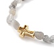 Pépites bracelets de perles extensibles en labradorite naturelle BJEW-JB05805-04-3