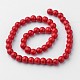 Chapelets de perles en verre opaque de couleur unie, ronde, rouge, 6mm, Trou: 1mm, Environ 52 pcs/chapelet, 11.4 pouce