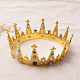 おしゃれな結婚式の王冠  合金ヘアバンド  ブライダルティアラ  ラインストーンとABS樹脂の模造真珠＆宝石  ミックスカラー  ゴールドカラー  130x53mm OHAR-S197-23-2