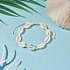 Bracelet de cheville en perles tressées en coquille de cauri naturel pour femme AJEW-AN00527-01-2