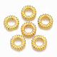 Ccbプラスチックビーズフレーム  リング  ゴールドカラー  16x4mm  穴：1.5mm  約550個/500g CCB-S160-203-1