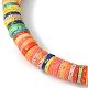 Эластичные браслеты Heishi Surfer в форме диска из полимерной глины BJEW-JB09835-7