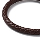 Кожаный плетеный браслет на круглом шнуре BJEW-F460-02EB-4