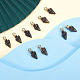合金エナメルチャーム  巻き貝の殻形状  ライトゴールド  ブラック  20x9x6mm  穴：1.8mm  10個/箱 ENAM-YW0001-10B-KCG-7