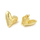 Boucles d'oreilles en forme de coeur en laiton plaqué en rack EJEW-D073-08G-2