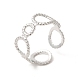 304 anillo de puño abierto circular de acero inoxidable para mujer RJEW-E063-25P-1