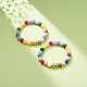 Bracelet extensible à perles rondes en pierres précieuses naturelles et synthétiques pour femme BJEW-JB08371-2
