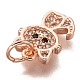 Brass Micro Pave Clear Cubic Zirconia Charms ZIRC-C020-38-8