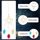 Elecrelive 2Pcs 2 Style Rhombus & Star Colorful Glass Hanging Crystal Pendant Ornament HJEW-EL0001-18-3