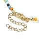 Collar de babero de perlas y mal de ojo de concha natural con cadenas de cuentas de semillas de vidrio NJEW-TA00104-4