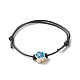 Bracelet cordon réglable perles émail acrylique fleur pour adolescente femmes BJEW-JB07047-5