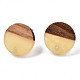 Resin & Walnut Wood Stud Earring Findings MAK-N032-007A-H05-3