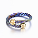 Trendy conjuntos de anillos y brazaletes de torque de 304 acero inoxidable SJEW-H073-01-5