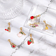 CHGCRAFT 10Pcs 10Styles Fruit Theme Charms Alloy Enamel Pendant Decorations with Brass Word Love Charm Lobster Claw Clasps for DIY Jewelry Making Gift Accessories Necklace Keychain Bracelet HJEW-CA0001-44-4
