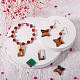 Cheriswelry 12 piezas 6 estilos resina transparente y colgantes de madera de nogal RESI-CW0001-14-7