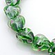 Pearlized Handmade Inner Flower Lampwork Heart Beads Strands LAMP-L024-02A-2