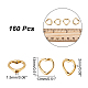 CHGCRAFT 160Pcs Heart Shape Bead Frame Tibetan Style Bead Frame Heart Connectors for DIY Jewelry Making Findings Charms Pendants Making FIND-CA0005-42-2