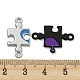 Paar-Puzzle-Verbindungsanhänger aus sprühlackierter Legierung PALLOY-K018-03-4