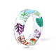 女性のための透明な樹脂の葉の指輪  ミックスカラー  usサイズ6 3/4(17.1mm) RJEW-T022-021-5