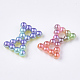 Rainbow ABS Plastic Imitation Pearl Links OACR-T015-03-07-2