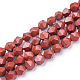 Rosso naturale perline di diaspro fili G-S149-33-8mm-1