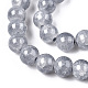 Chapelets de perles en verre craquelé peint DGLA-Q023-8mm-YS34-A-3