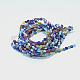 Handmade Millefiori Glass Flat Round Bead Strands LK-P010-03-4