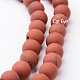 Helado hebras de perlas redondas de jaspe natural de color rojo G-J346-22-6mm-1